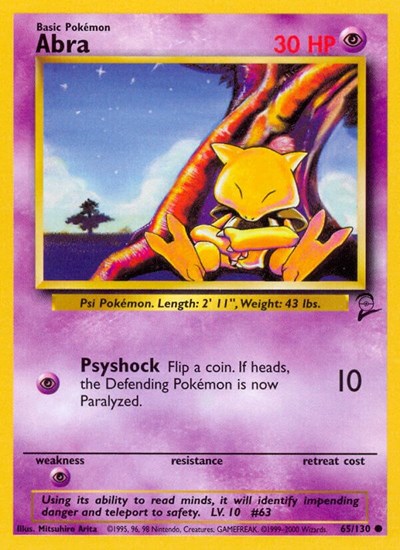 Abra (Base Set 2) Light Play