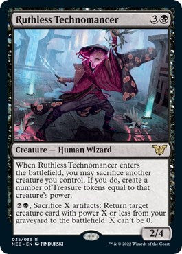 Ruthless Technomancer (Commander: Kamigawa: Neon Dynasty) Light Play Foil