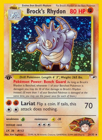 Brock's Rhydon (Gym Heroes) Light Play Holofoil Unlimited