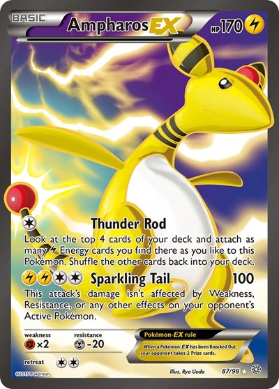 Ampharos EX (87 Full Art) (XY - Ancient Origins) Light Play Holofoil