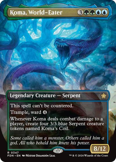 Koma, World-Eater (Borderless) (Foundations) Near Mint Foil