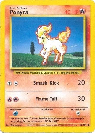 Ponyta (Base Set) Medium Play