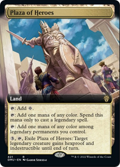 Plaza of Heroes (Extended Art) (Dominaria United) Light Play Foil