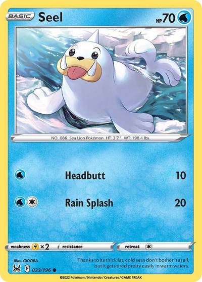 Seel (SWSH11: Lost Origin) Light Play Reverse Holofoil