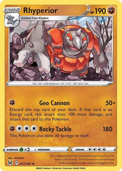 Rhyperior (SWSH11: Lost Origin) Light Play Reverse Holofoil