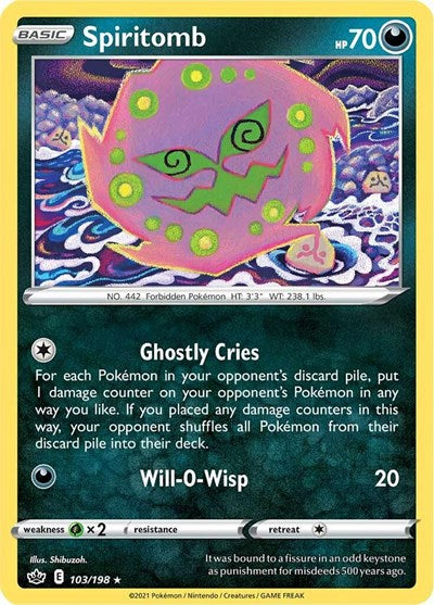 Spiritomb (SWSH06: Chilling Reign) Light Play Reverse Holofoil