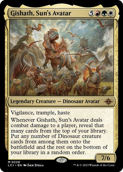 Gishath, Sun's Avatar (The Lost Caverns of Ixalan) Light Play Foil