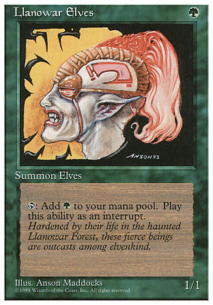 Llanowar Elves (4th Edition) Light Play