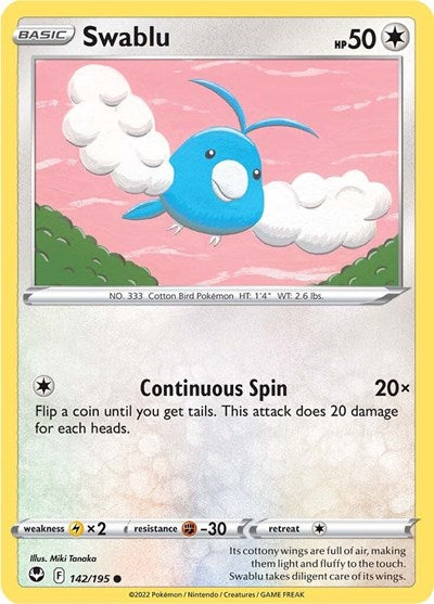 Swablu (SWSH12: Silver Tempest) Light Play Reverse Holofoil