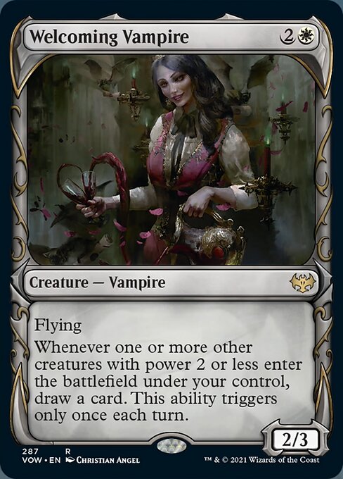 Welcoming Vampire (Showcase) (Innistrad: Crimson Vow) Light Play Foil