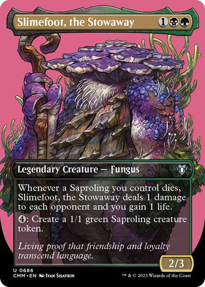 Slimefoot, the Stowaway (Borderless) (Commander Masters) Light Play