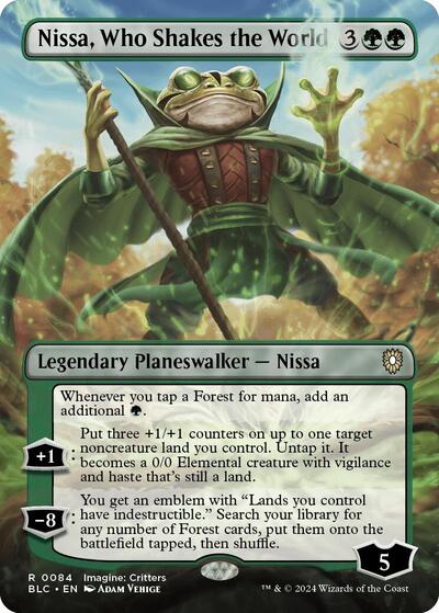 Nissa, Who Shakes the World (Borderless) (Commander: Bloomburrow) Light Play