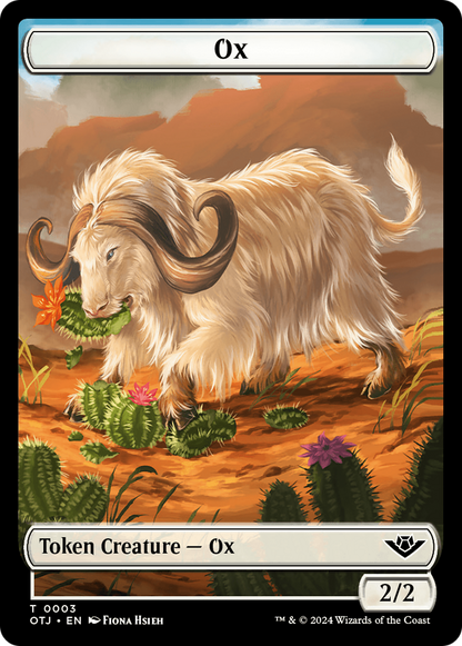 Zombie // Ox Warrior Double-Sided Token [Outlaws of Thunder Junction Commander Tokens]