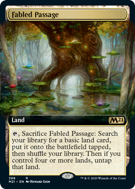 Fabled Passage (Extended Art) (Magic 2021 Core Set) Light Play Foil