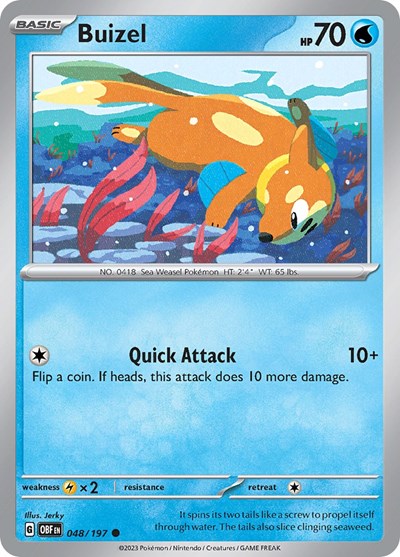 Buizel (Scarlet and  Violet: Obsidian Flames) Light Play Reverse Holofoil