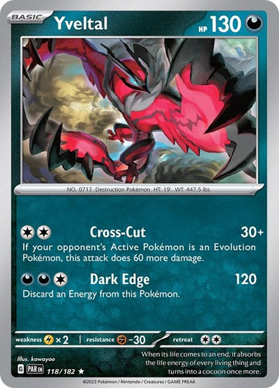 Yveltal - 118 (Scarlet and Violet: Paradox Rift) Light Play Reverse Holofoil