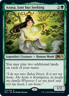 Azusa, Lost but Seeking (Magic 2021 Core Set) Light Play