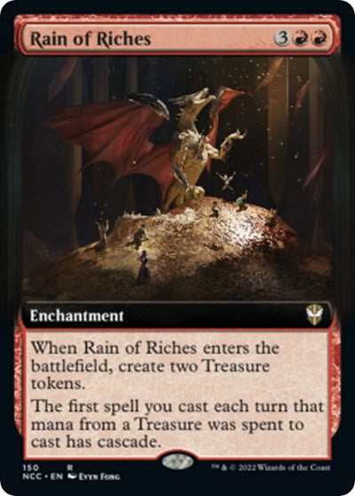 Rain of Riches (Extended Art) (Commander: Streets of New Capenna) Light Play