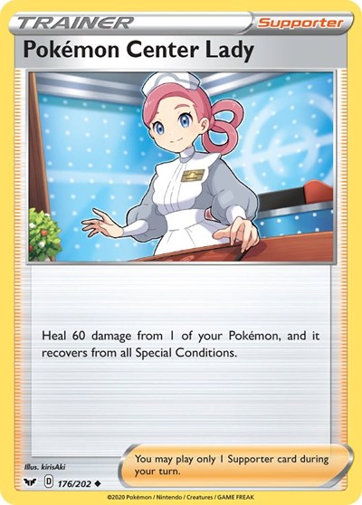 Pokemon Center Lady (SWSH01: Sword & Shield Base Set) Light Play