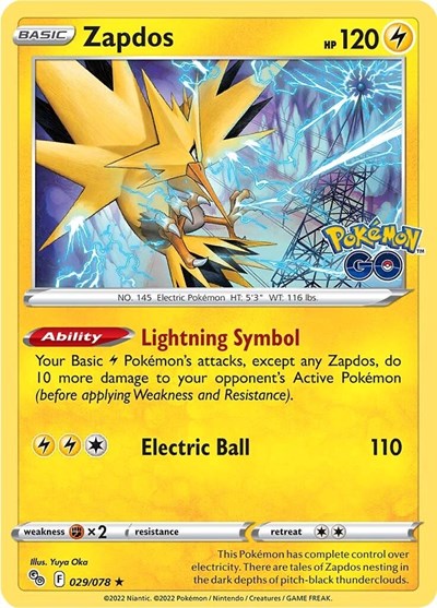 Zapdos (Pokemon GO) Light Play Holofoil