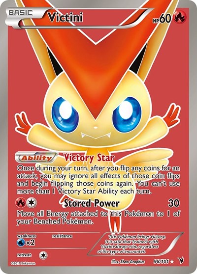 Victini (98 Full Art) (Noble Victories) Medium Play Holofoil