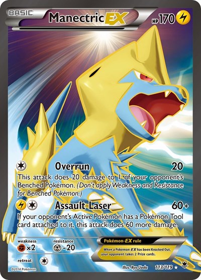 Manectric EX (113 Full Art) (XY - Phantom Forces) Light Play Holofoil