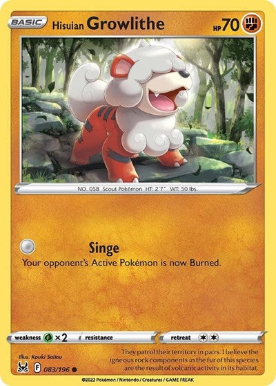 Hisuian Growlithe (SWSH11: Lost Origin) Light Play