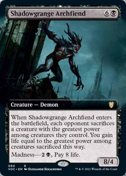 Shadowgrange Archfiend (Extended Art) (Commander 2021 Crimson Vow) Light Play