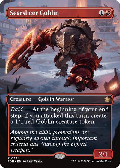 Searslicer Goblin (Borderless) (Mana Foil) (Foundations) Light Play Foil