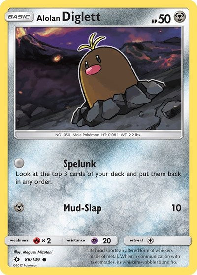 Alolan Diglett (SM Base Set) Light Play