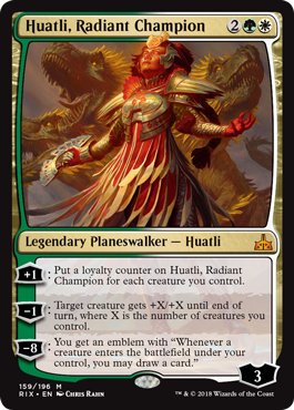 Huatli, Radiant Champion (Rivals of Ixalan) Light Play