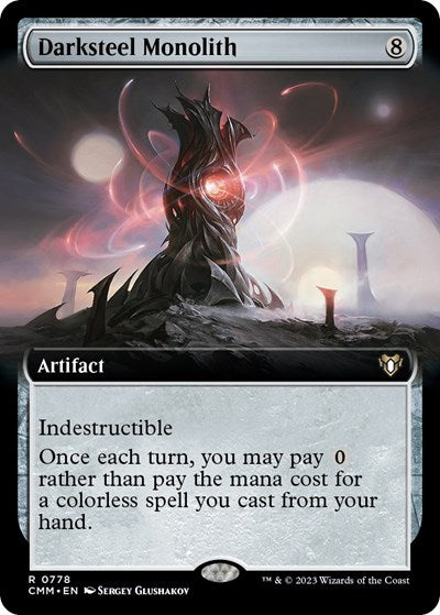 Darksteel Monolith (Extended Art) (Commander Masters) Light Play