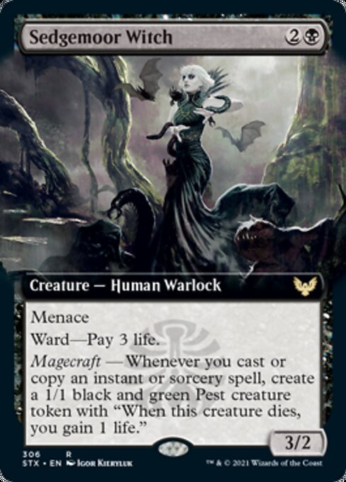 Sedgemoor Witch (Extended Art) (Strixhaven) Light Play Foil