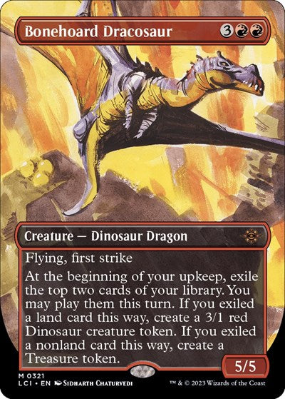 Bonehoard Dracosaur (Borderless) (The Lost Caverns of Ixalan) Light Play