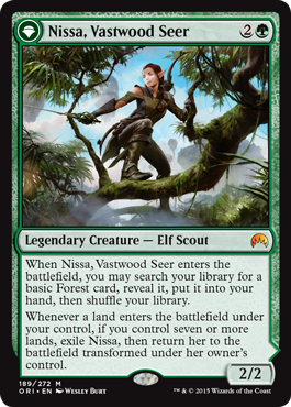 Nissa, Vastwood Seer (Nissa, Sage Animist) (Magic Origins) Light Play