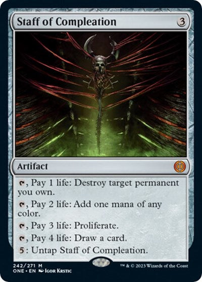 Staff of Compleation (Phyrexia: All Will Be One) Light Play