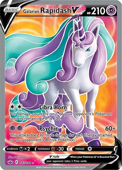 Galarian Rapidash V (Full Art) (SWSH06: Chilling Reign) Light Play Holofoil