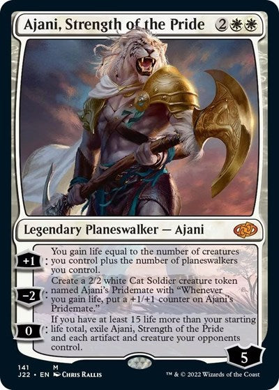 Ajani, Strength of the Pride (Jumpstart 2022) Light Play