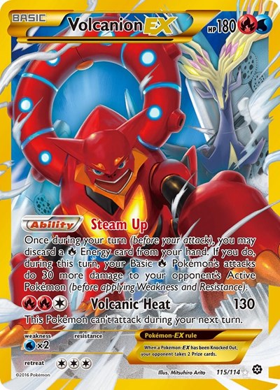 Volcanion EX (Secret) (XY - Steam Siege) Light Play Holofoil