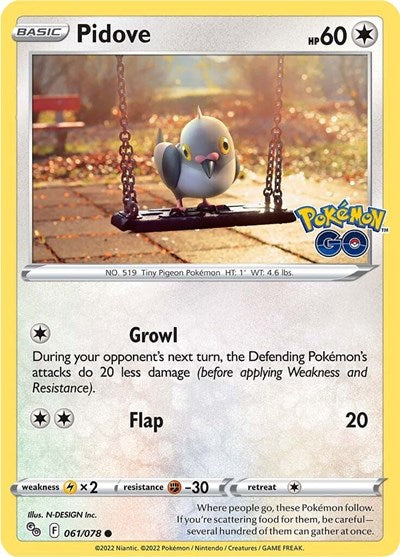 Pidove (Pokemon GO) Light Play Reverse Holofoil