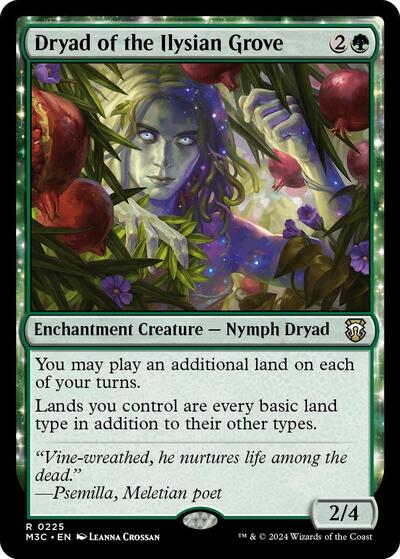 Dryad of the Ilysian Grove (Ripple Foil) (Commander: Modern Horizons 3) Light Play Foil