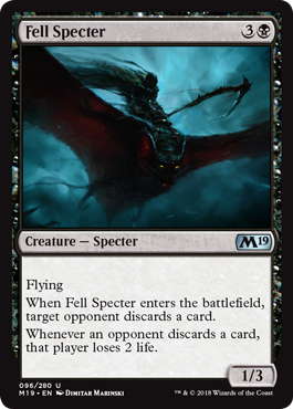 Fell Specter (Magic 2019 Core Set) Light Play Foil