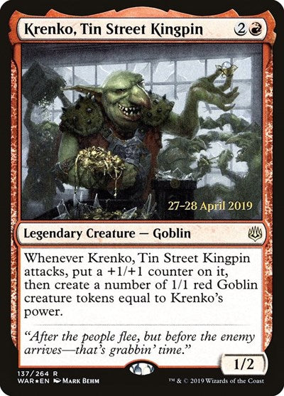 Krenko, Tin Street Kingpin (Promos: Prerelease Cards) Light Play Foil