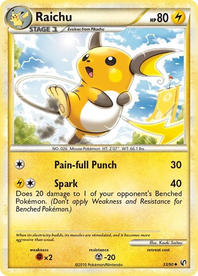 Raichu (Undaunted) Light Play