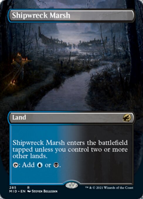 Shipwreck Marsh (Borderless) (Innistrad: Midnight Hunt) Light Play Foil