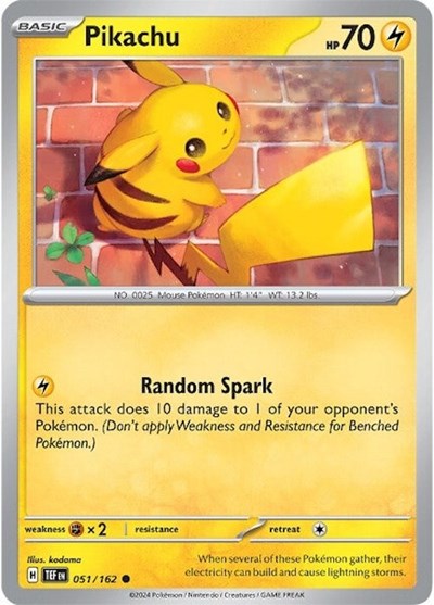 Pikachu (SV05: Temporal Forces) Light Play Reverse Holofoil