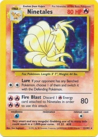 Ninetales (Base Set) Light Play Holofoil