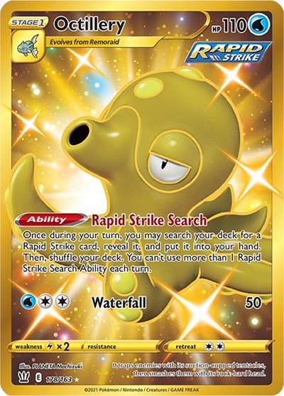 Octillery (Secret) (SWSH05: Battle Styles) Light Play Holofoil