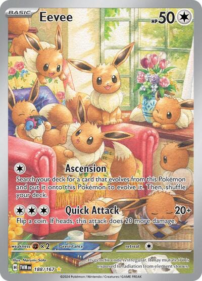 Eevee - 188 (SV06: Twilight Masquerade) Light Play Holofoil