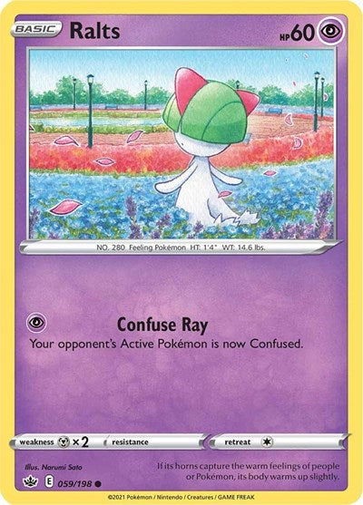 Ralts (SWSH06: Chilling Reign) Light Play Reverse Holofoil